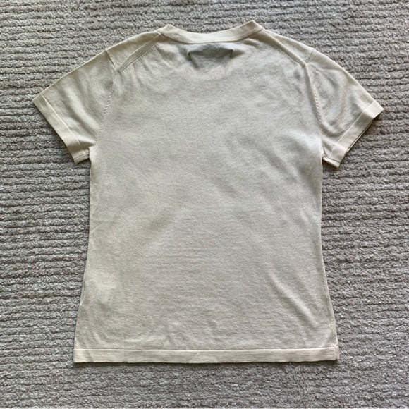 Enza Costa Silk Knit Perfect Tee Ecru NWOT Size Small - Picture 4 of 7